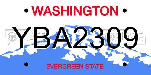 YBA2309 Washington License Plate