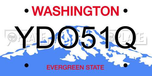 YDO51Q Washington License Plate