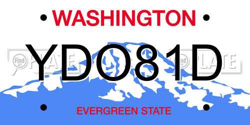 YDO81D Washington License Plate