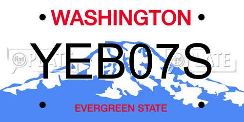YEB07S Washington License Plate