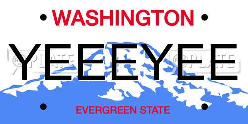 YEEEYEE Washington License Plate