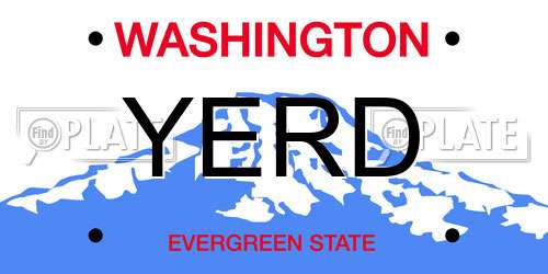 YERD Washington License Plate