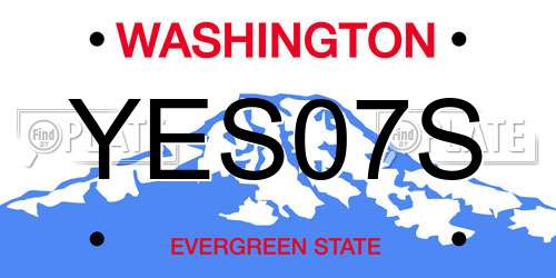 YES07S Washington License Plate