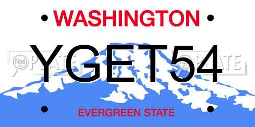 YGET54 Washington License Plate