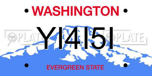 YI4I5I Washington License Plate