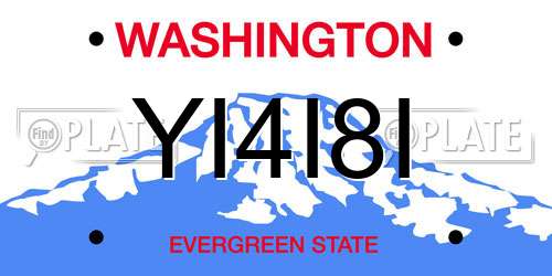 YI4I8I Washington License Plate