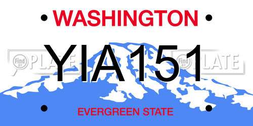 YIA151 Washington License Plate