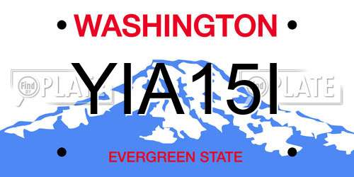 YIA15I Washington License Plate