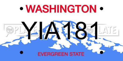 YIA181 Washington License Plate