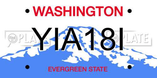 YIA18I Washington License Plate