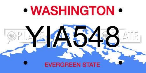 YIA548 Washington License Plate