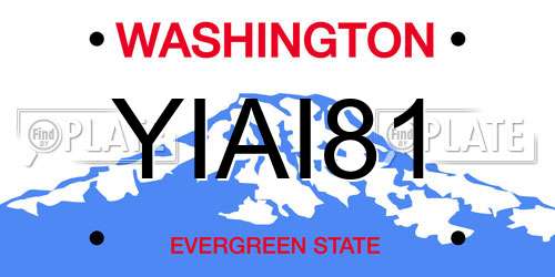 YIAI81 Washington License Plate