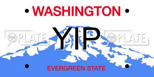 YIP Washington License Plate