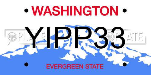 YIPP33 Washington License Plate