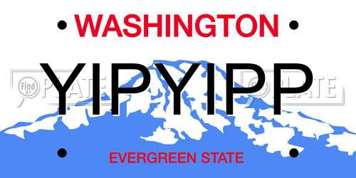 YIPYIPP Washington License Plate