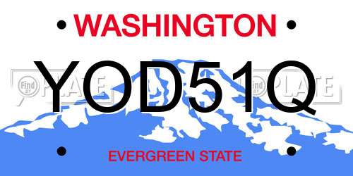 YOD51Q Washington License Plate