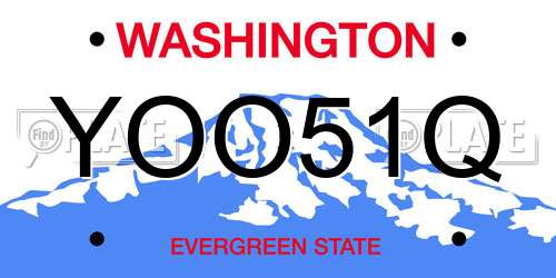 YOO51Q Washington License Plate