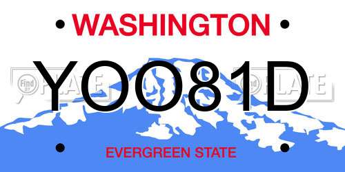 YOO81D Washington License Plate