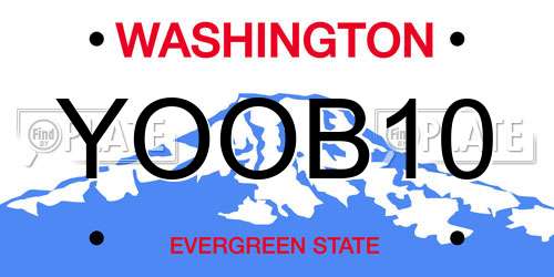 YOOB10 Washington License Plate