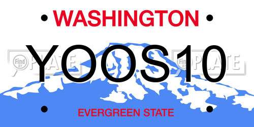 YOOS10 Washington License Plate