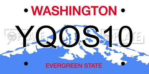 YQOS10 Washington License Plate