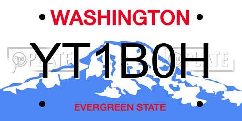 YT1B0H Washington License Plate