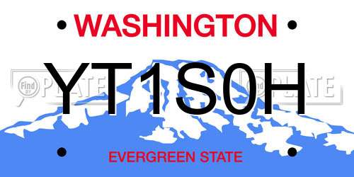 YT1S0H Washington License Plate