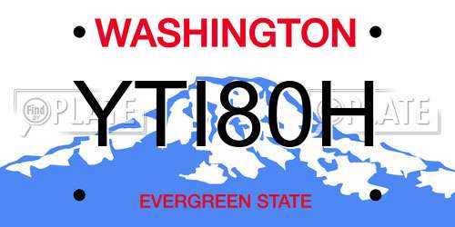 YTI80H Washington License Plate