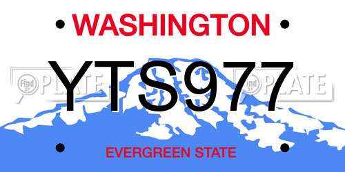 YTS977 Washington License Plate
