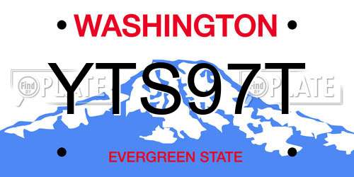 YTS97T Washington License Plate