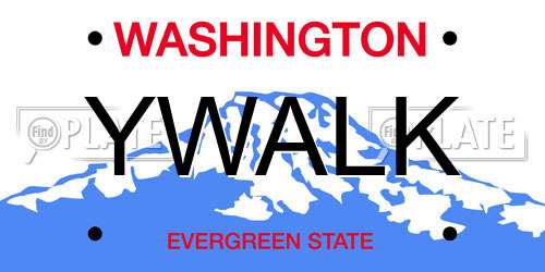 YWALK Washington License Plate