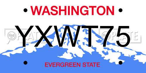 YXWT75 Washington License Plate