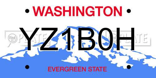 YZ1B0H Washington License Plate