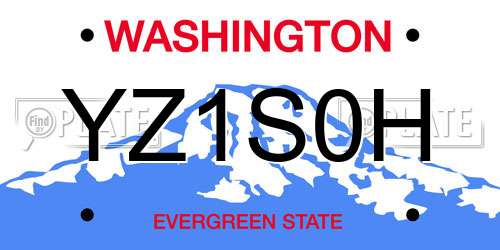 YZ1S0H Washington License Plate