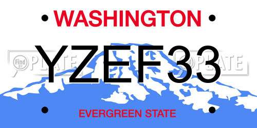 YZEF33 Washington License Plate