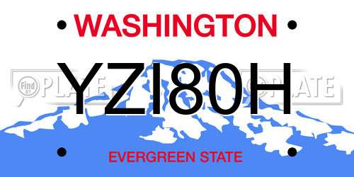YZI80H Washington License Plate