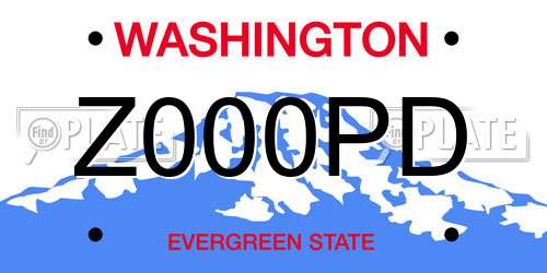 Z000PD Washington License Plate