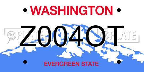 Z004OT Washington License Plate