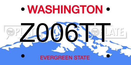 Z006TT Washington License Plate