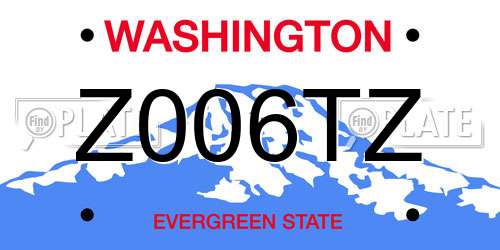 Z006TZ Washington License Plate