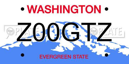Z00GTZ Washington License Plate