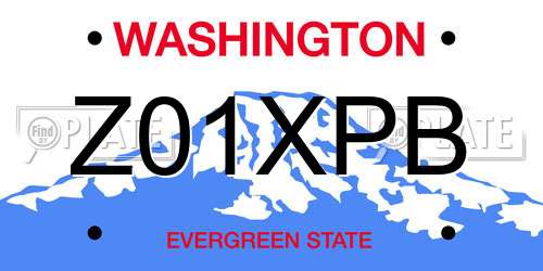 Z01XPB Washington License Plate