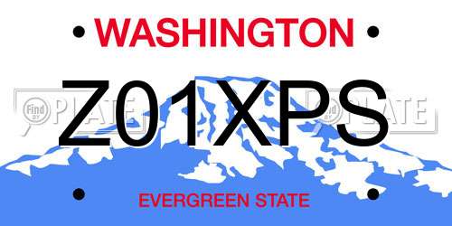 Z01XPS Washington License Plate