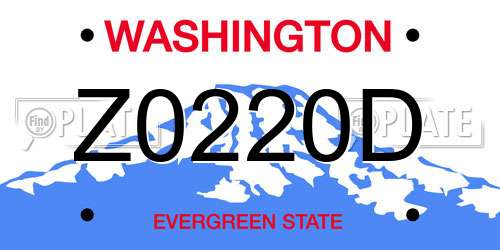 Z0220D Washington License Plate