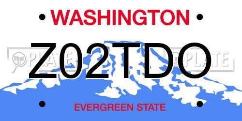 Z02TDO Washington License Plate