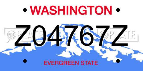 Z04767Z Washington License Plate