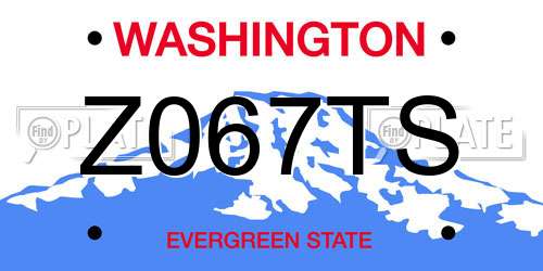 Z067TS Washington License Plate
