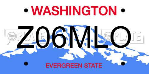 Z06MLO Washington License Plate