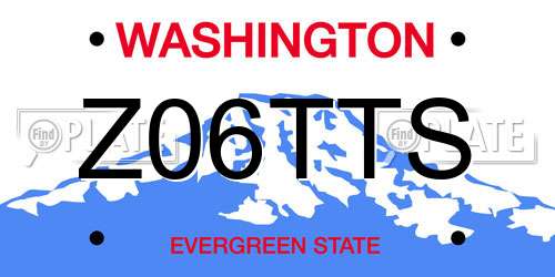 Z06TTS Washington License Plate