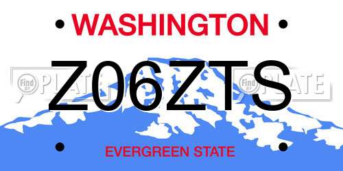 Z06ZTS Washington License Plate